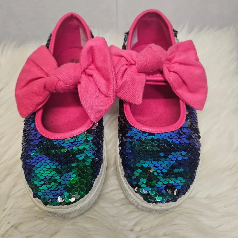 Ground Up Mermaid Girls Mary Jane Flippy Sequin Sneaker Shoes Pink Blue Size 13